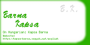 barna kapsa business card